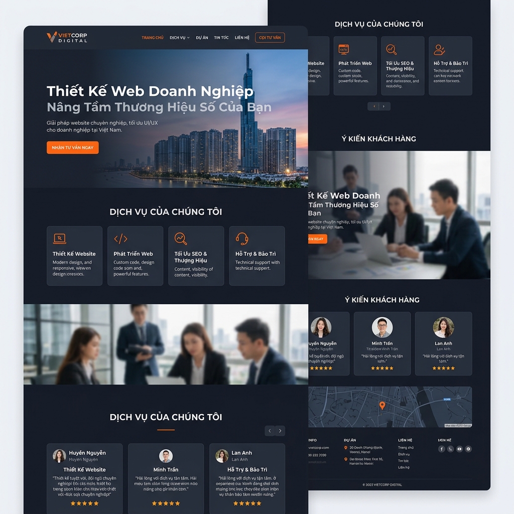 Thiết Kế Website Luật Sư Chuyên Nghiệp, Chuẩn SEO - Giao diện Desktop thay thế (Alternative Desktop Mockup)