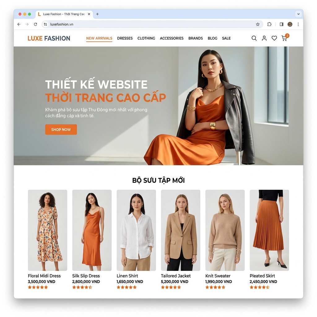 Thiết Kế Website Bán Thực Phẩm Sạch Chuẩn SEO Trọn Gói - Giao diện Desktop thay thế (Alternative Desktop Mockup)