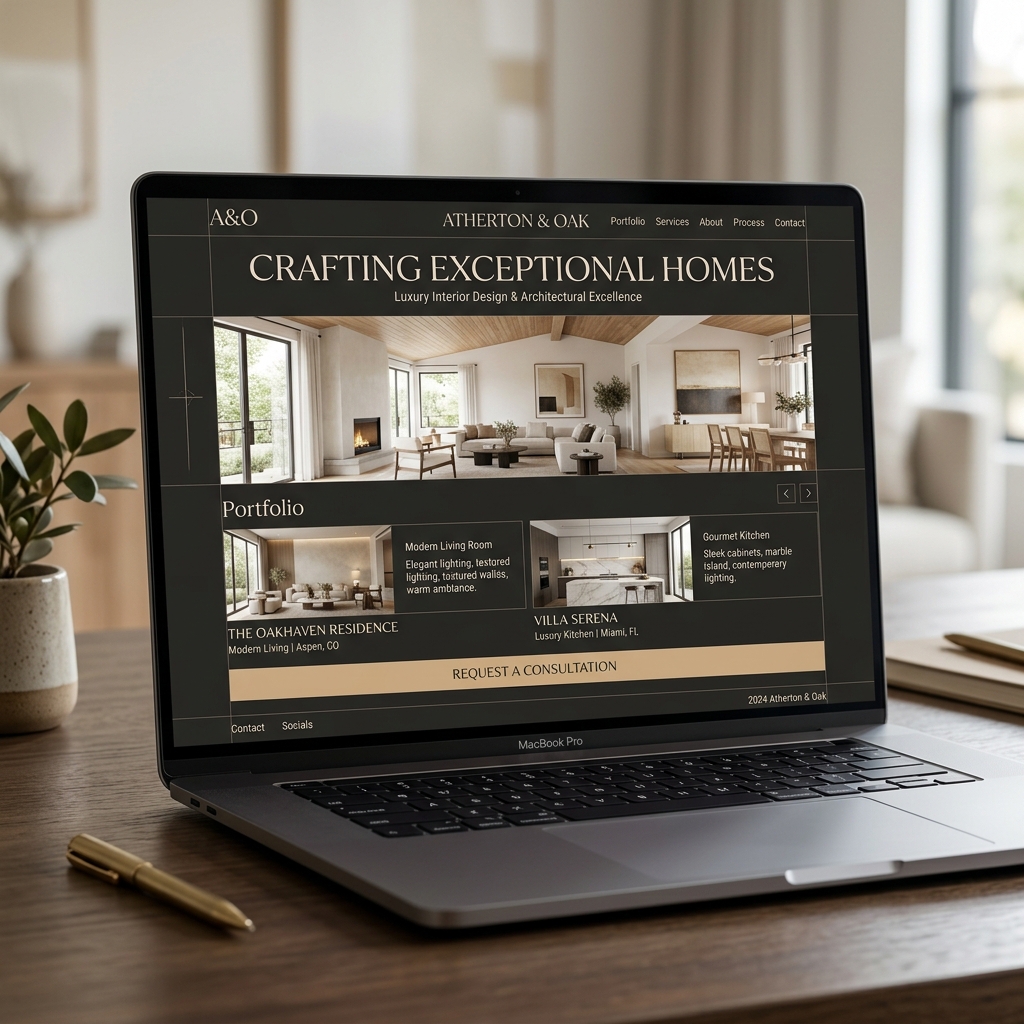 Thiết Kế Website Nội Thất Cao Cấp, Chuẩn SEO - Giao diện Desktop thay thế (Alternative Desktop Mockup)