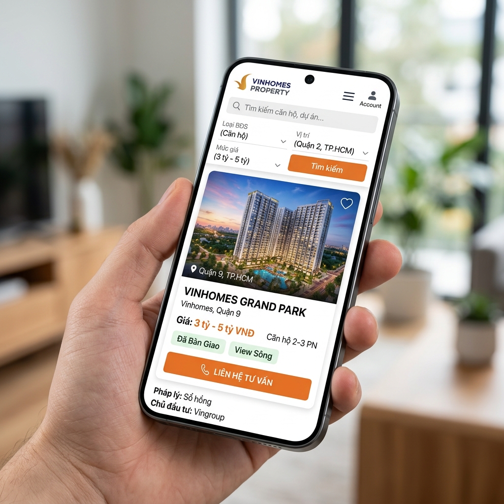 Thiết Kế Web Cho Thuê Phòng Trọ Chuyên Nghiệp, Chuẩn SEO - Giao diện di động (Mobile Mockup)