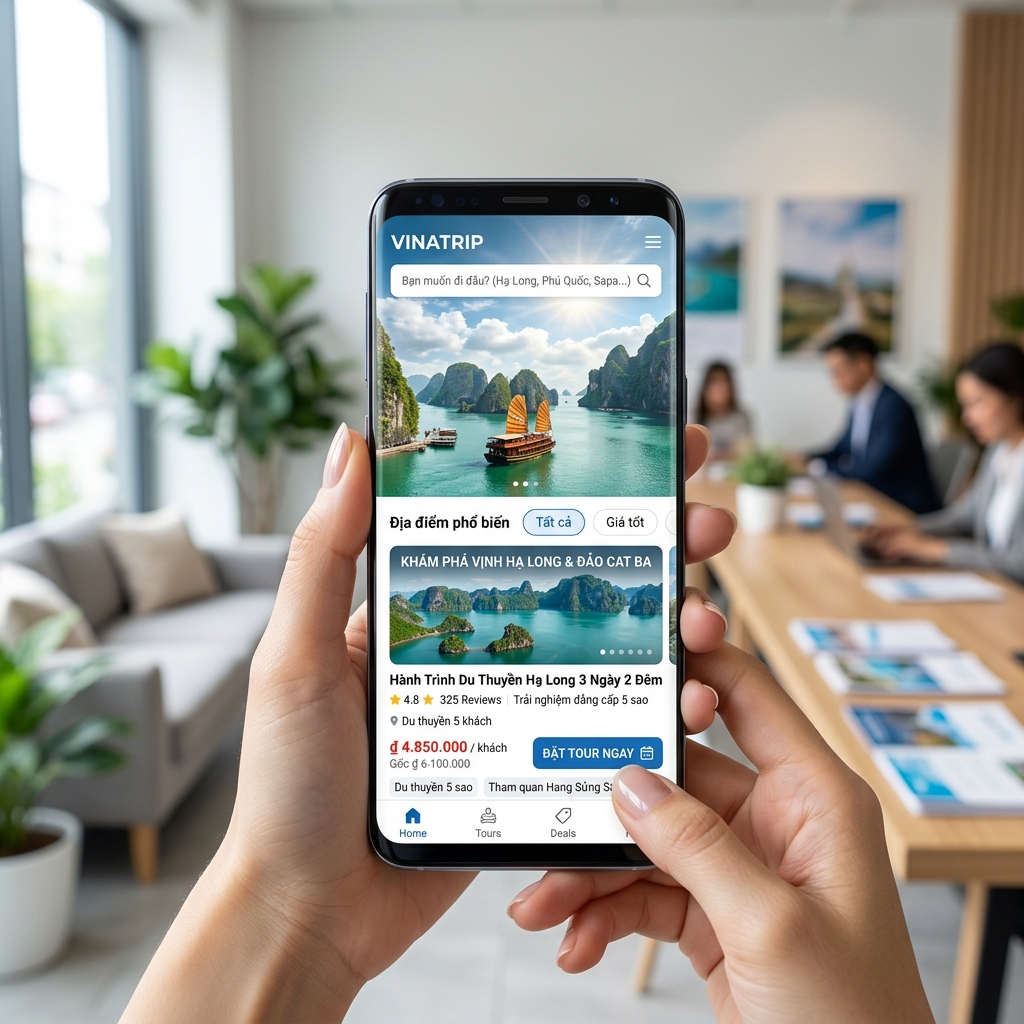 Thiết Kế Web Du Lịch Chuyên Nghiệp Chuyên Nghiệp, Chuẩn SEO - Giao diện di động (Mobile Mockup)