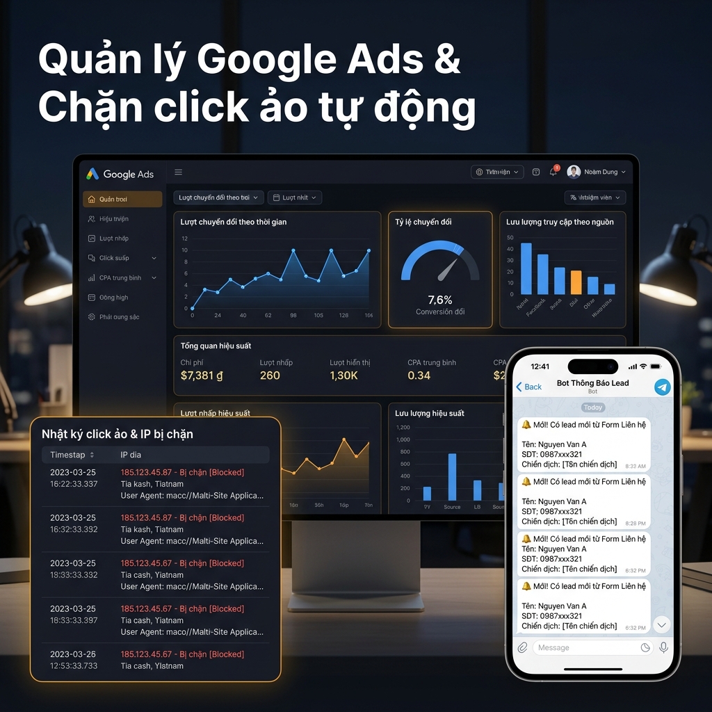 Dịch Vụ Chạy Quảng Cáo Google Ads Tối Ưu Click Ảo &#8211; Eco Agent - Báo cáo quảng cáo Google Ads & Nhật ký chặn click ảo