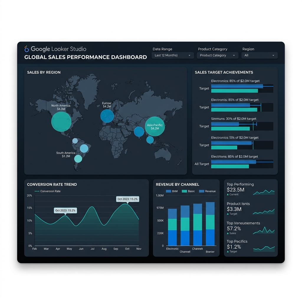Google Looker Studio Kết Nối Google Sheet Báo Cáo Trực Quan, Tự Động Quy Trình - Báo cáo Looker Studio tương tác thông minh