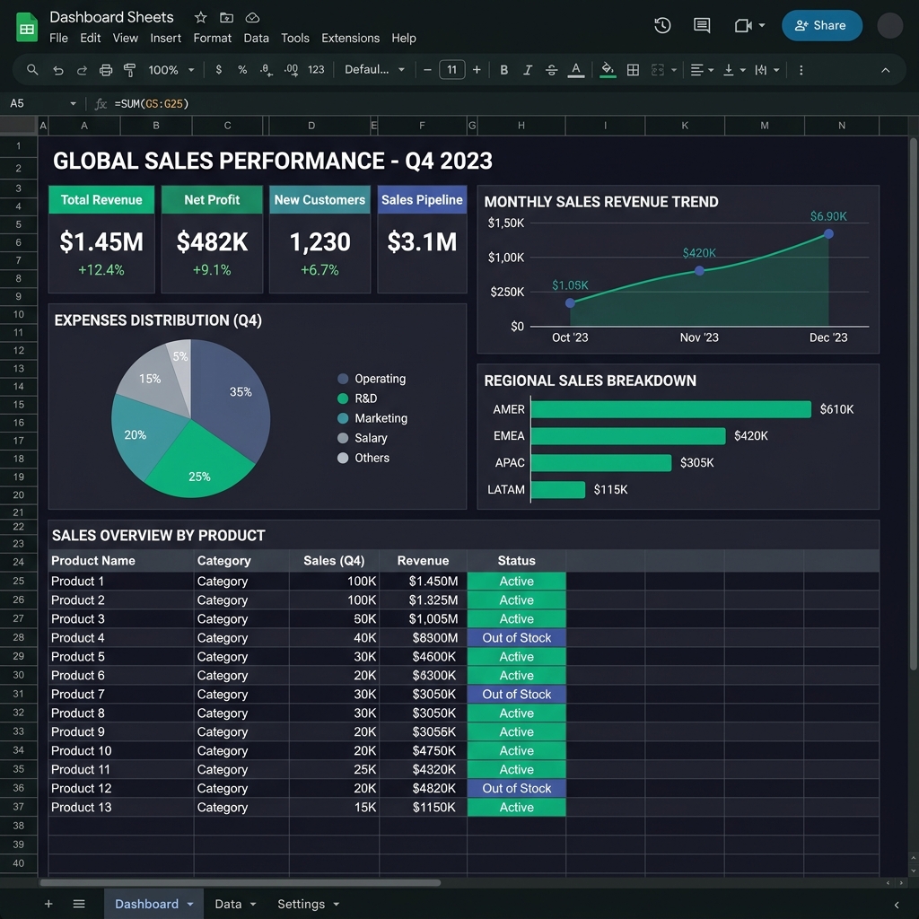 Bảng tính theo dõi hiệu quả đầu tư cá nhân - Báo cáo Dashboard chuyên nghiệp