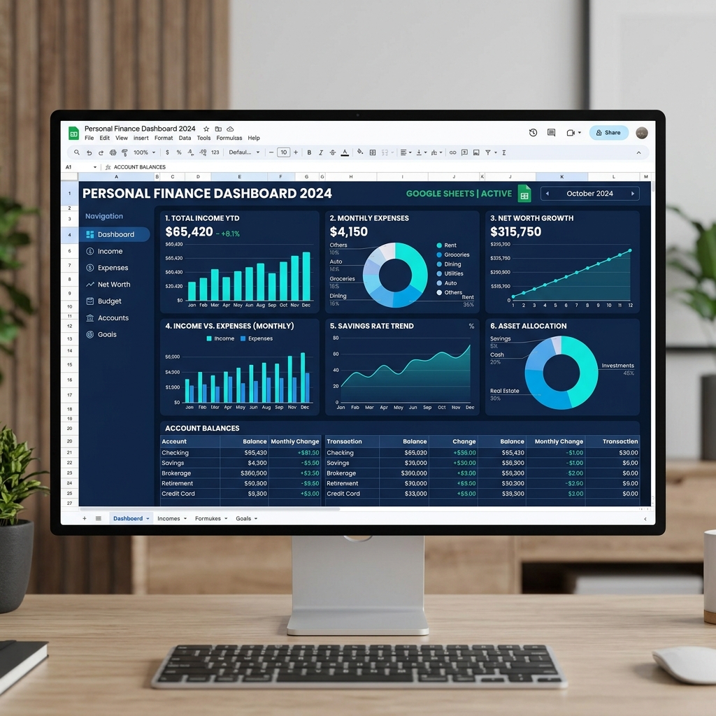 Tạo Dashboard Trên Google Sheet - Sổ nhật ký thu chi dòng tiền